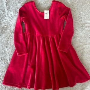 Hanna Andersson Red Velour Twirl Dress, size 110cm (5Y), NWT